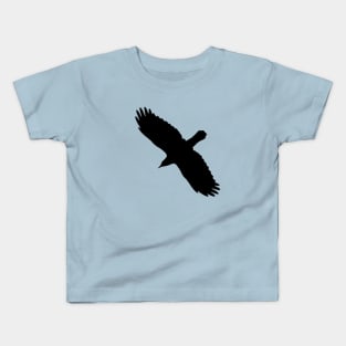 Flying Crow Black Bird Silhouette Kids T-Shirt